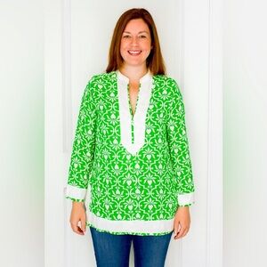 LANDS END 100% LINEN TUNIC TOP SIZE 6-8 NEW